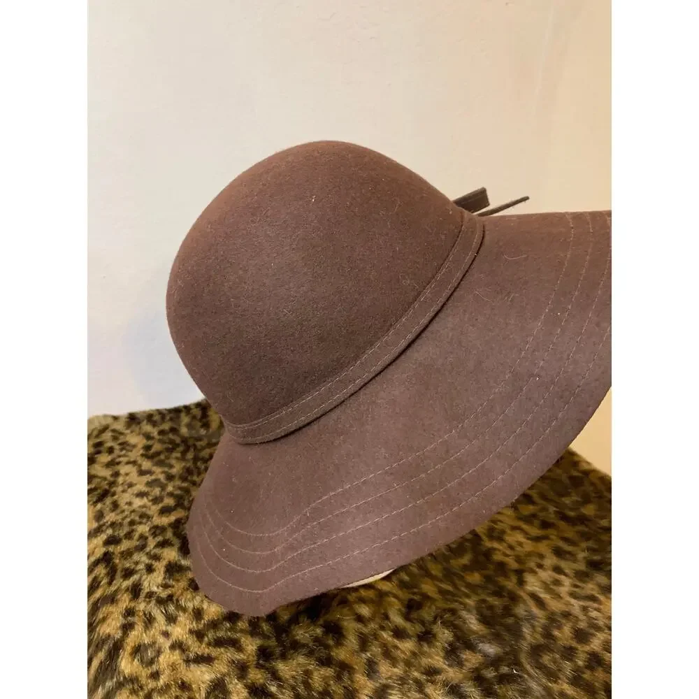 Wool Hat Brown Color Women One Size Fit All